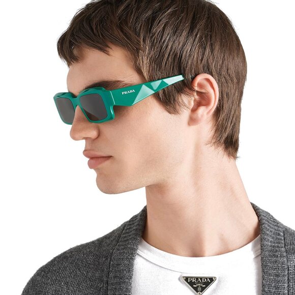 BRAND NEW Prada PR27ZS 11L08Z Mango Dark Grey Square Unisex Sunglasses 0PR 27ZS - Picture 9 of 11